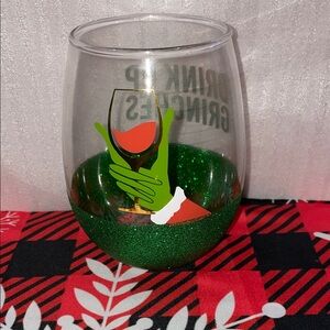 Drink Up Grinches Stemless Wine 🍷 Glass